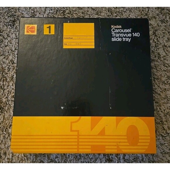 Vintage Kodak Carousel Transvue 140 Slide Tray with Original Box Gray For Slides - Picture 1 of 9